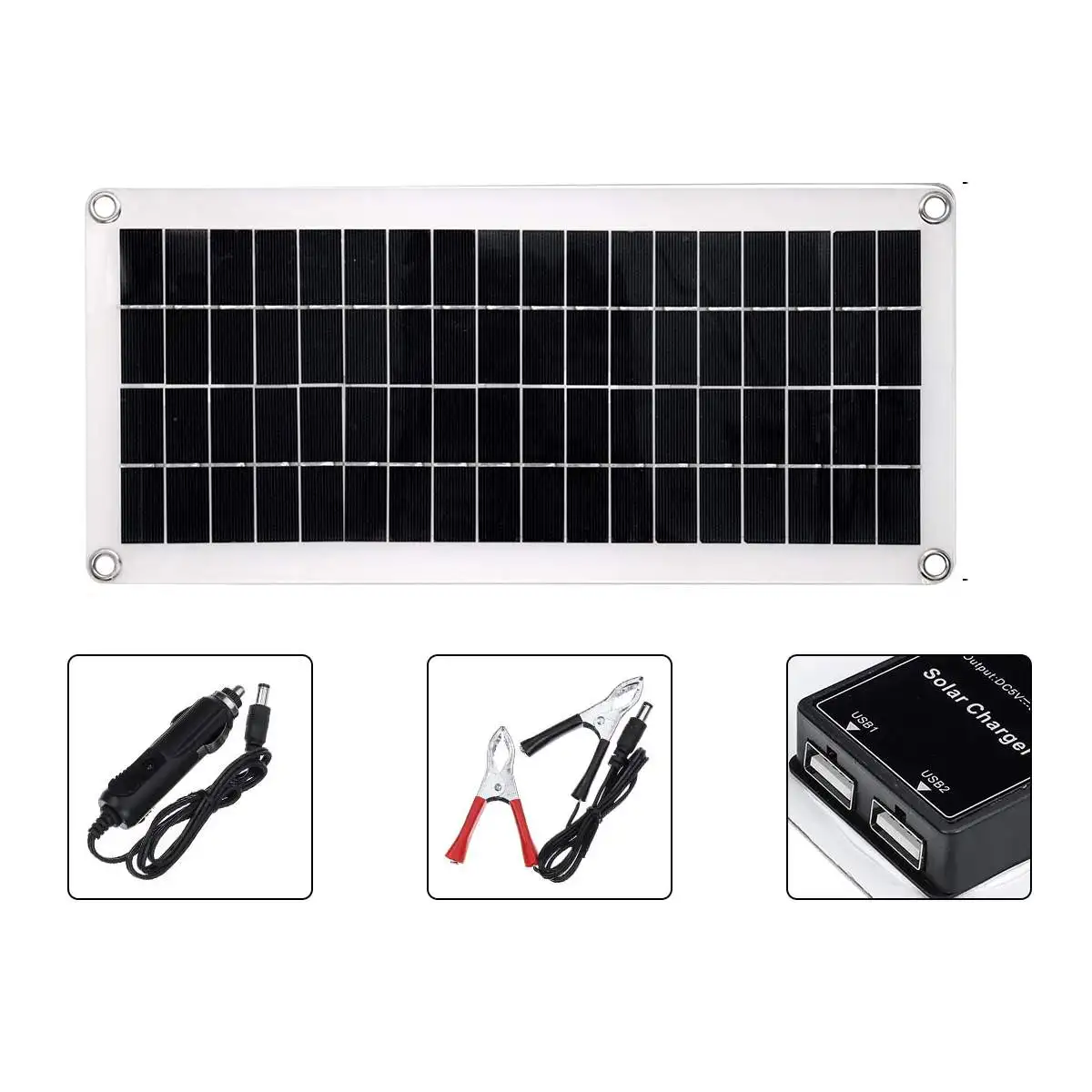 

220V Solar Power System 100W Solar Panel Battery Charger 220/1500W Inverter USB Kit Complete Controller Home Grid Camp Phone PAD