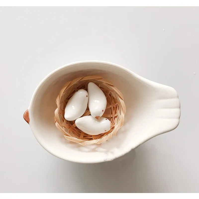 

Ceramic creative color palette pen holder bird-shaped wash pen bowl display stand craft ornaments painting art supplies