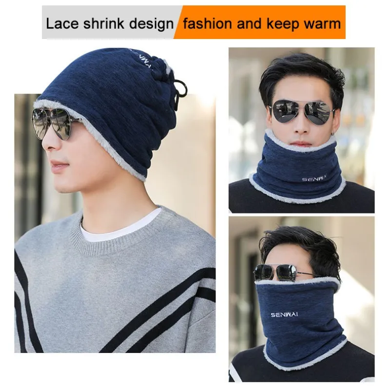 

Winter Beanies Cap Scarf Face Mask Multifunctional Fluffy Knitted Ponytail Hat Neck Warmer Headwear