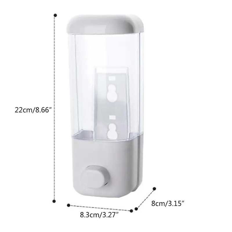 

500ml Bathroom Soap Dispenser Wall Mounted Self-Adhesive Shampoo Container Hand Press Clear Liquid Lotion Single Slot Storage