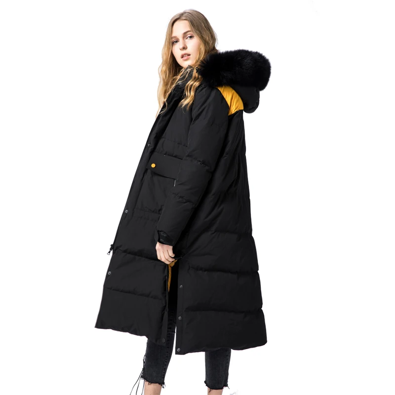 Женский зимний пуховик с защитой от ветра и воды теплая куртка на белом утином