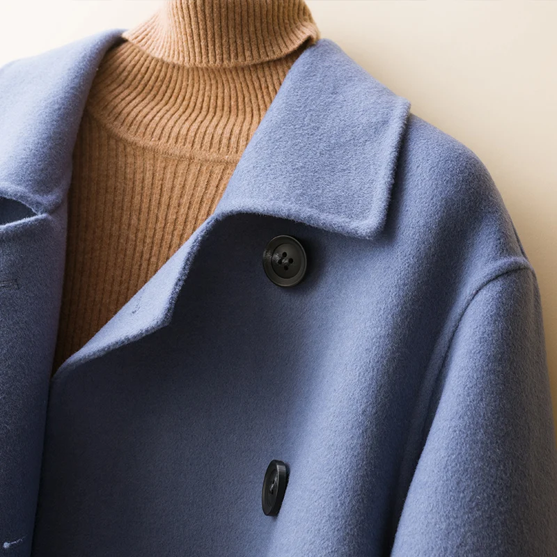 

Women's short wool-cut coat, double-breasted thickened high-end fur fashion, winter 2020 New