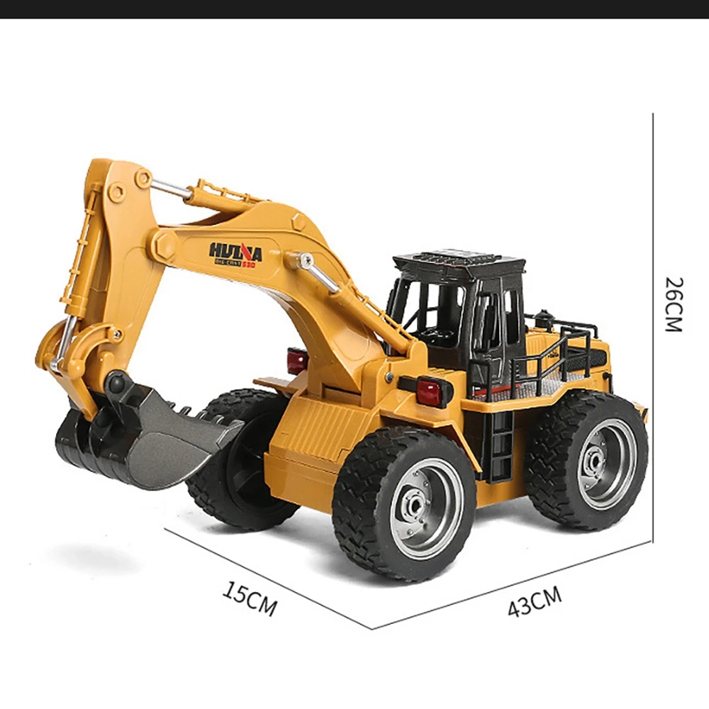

HUINA 530 RC Excavator Caterpillar Tractor Model Engineering Car 2.4G Radio Rotation Digging Soil Sound Effects Toys For Boy