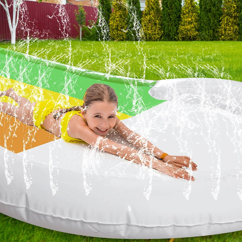 

Inflatable Children Adult Baby Home Paddling Rainbow Swimming Pool Mat Ids Children Swimming Pool Slide Sprinkler Garden Toy