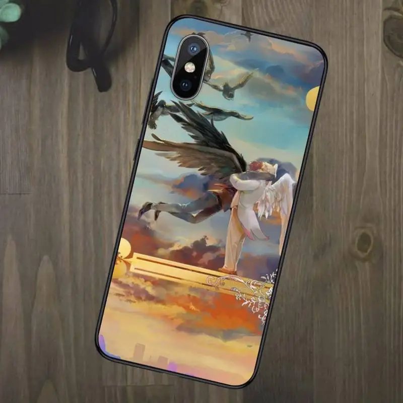 

Omens Angel and demon cartoon Phone Case for iPhone 11 12 mini pro XS MAX 8 7 6 6S Plus X 5S SE 2020 XR