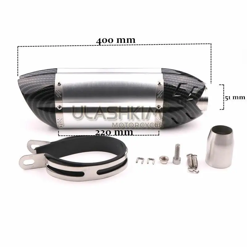 

Motorcycle Exhaust Muffler middle Link Pipe Carbon Fiber Exhaust Slip on Escape FOR HONDA NC700 NC750 NC750X 2012-2017