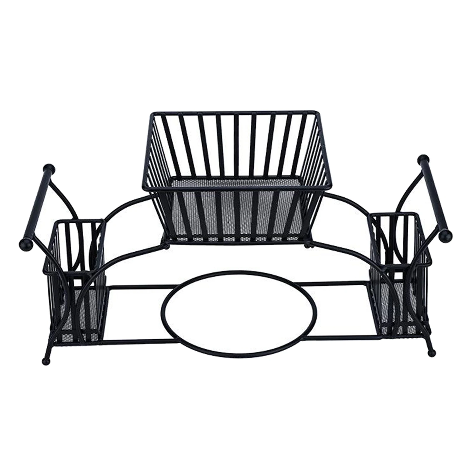 

STACKABLE PLATE NAPKIN SILVERWARE HOLDER UTENSILS ORGANIZER BUFFET CADDY NEW