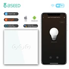 BSEED один интеллектуальная беспроводная (Wi-Fi) выключатели 1Gang Wi-Fi Управление затемнения светодиодный светильник стекло Панель Поддержка Tuya Google приложение Smart Life