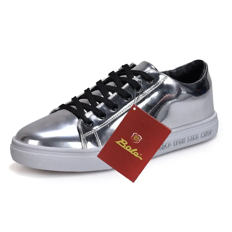 Men Sequined Casual Shoes Waterproof Rubber Sole Non-slip Sneakers for Fashion Gold Sliver 4colors | Обувь