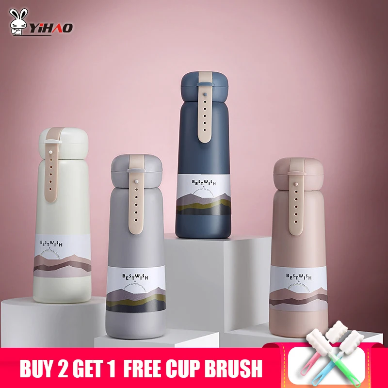 

Yihao 350 мл простая портативная ручная Изолированная чашка Студенческая портативная деловая кружка из нержавеющей стали 304 термовакуумная ча...