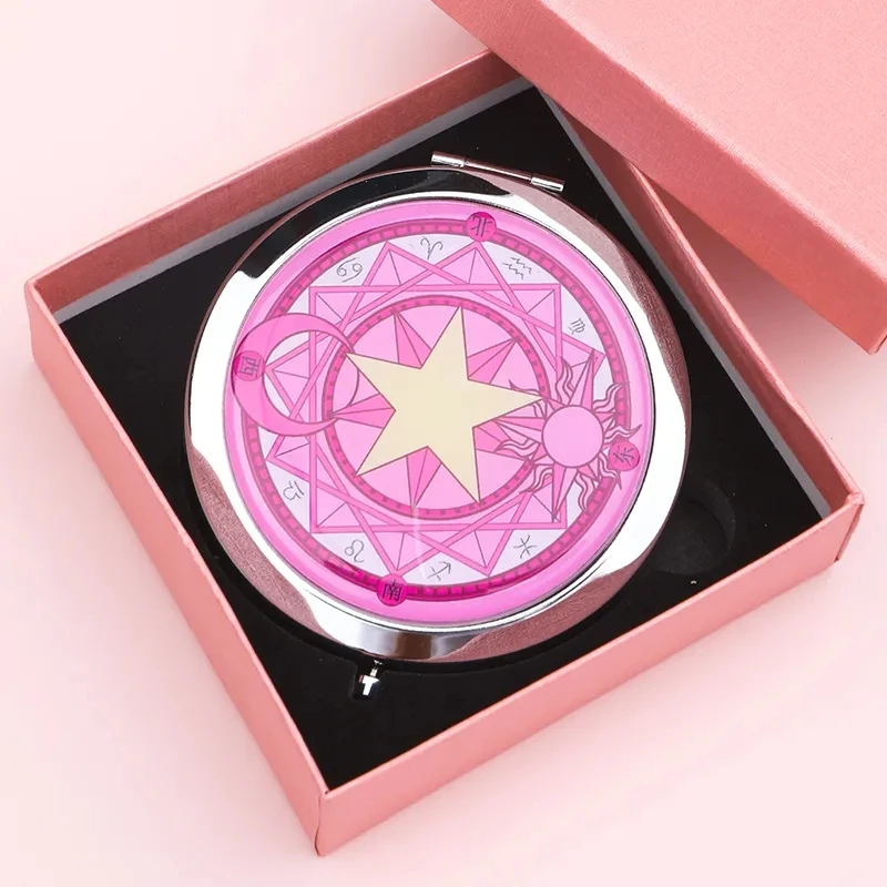 

Anime Card Captor Sakura cosplay Magic small mirror cartoon cute portable soft sister mini portable flip makeup mirror