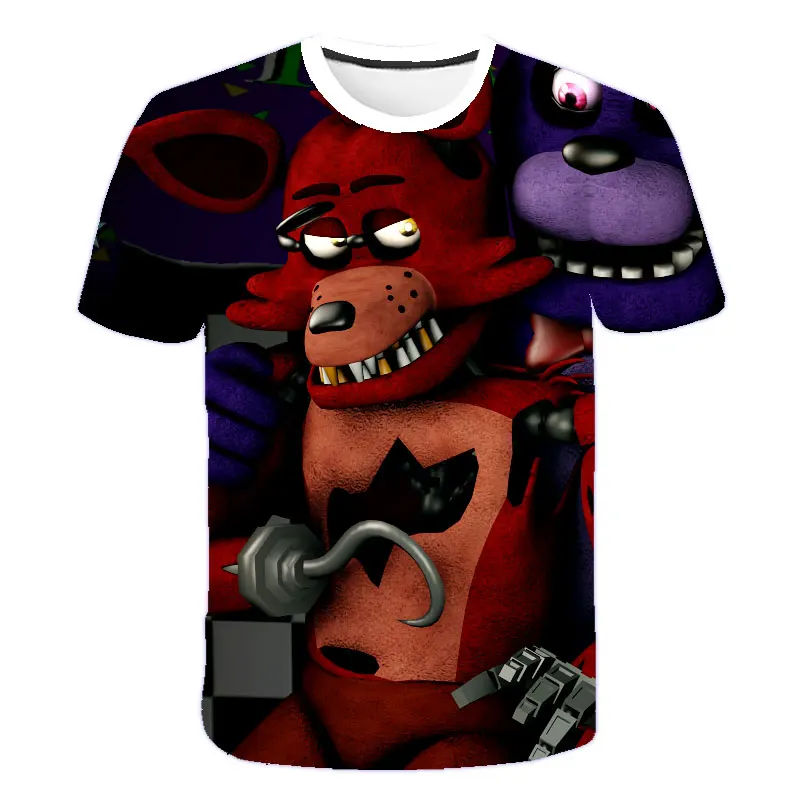 

4-14Y Children's Clothing Cartoon Five Nights at Freddy's Boys Short Sleeve 3D Funny Boy's T-shirt