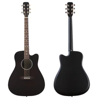 41 inch carbon fiber guitar 6 string acoustic guitar black color folk guitar solid spruce wood top