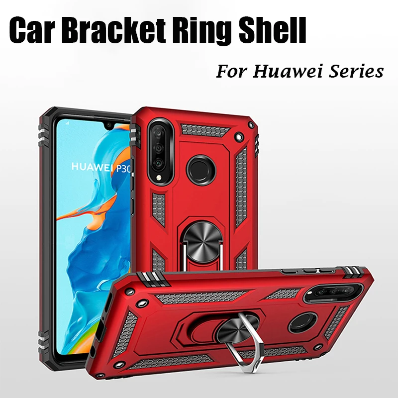 Shockproof Armor Magnetic Metal Case For Huawei P40 P30 P20 Pro Plus Lite E P Smart Z S Pro 2019 2020 2021 Ring Cover