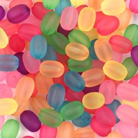 acrylic oval rubber grind arenaceous bead transparent candy color matte beads diy bags bracelet jewelry accessories