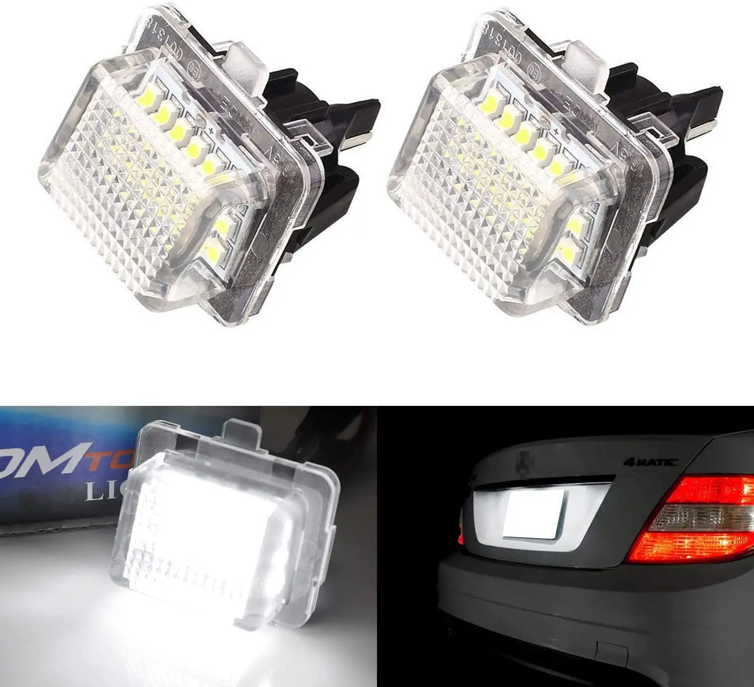 

2Pcs LED Number Plate Light License Plate Lamp For Mercedes Benz W204 Sedan Wagon 2007-2014 W212 C207 C216 W221 S204 Tail light
