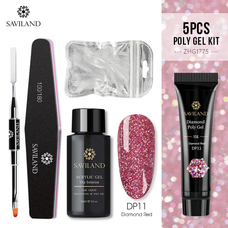 15g Poly Gel Kit Soak off 4 шт./компл. поли набор гелевых УФ Акрил строитель поли-гель, быстро сохнут, дизайн ногтей Pro с длинным натуральных ногтей Жесткий Гель-лак - Цвет: 15g Poly Gel Kit