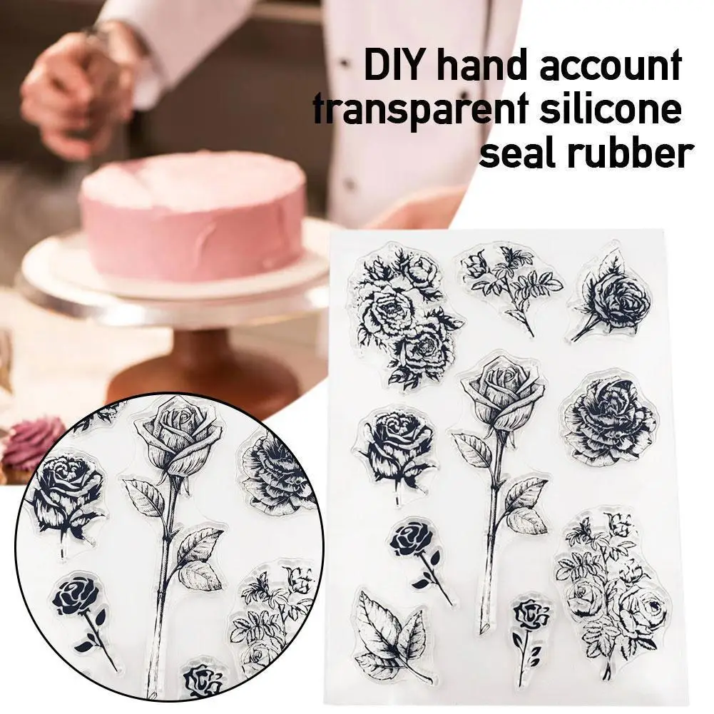 

Beautiful Rose Transparent Clear Stamps / Silicone Seal Rubber Making Card Seals Decorative Scrapbooking Stamp Retro For DI B1A2