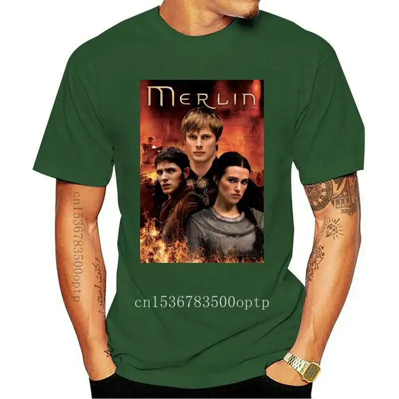 

Новинка, футболка Merlin 2021, постер с персонажами телевизора, футболка с принтом Артура, Мужская хлопковая футболка, винтажная Мужская одежда, ...