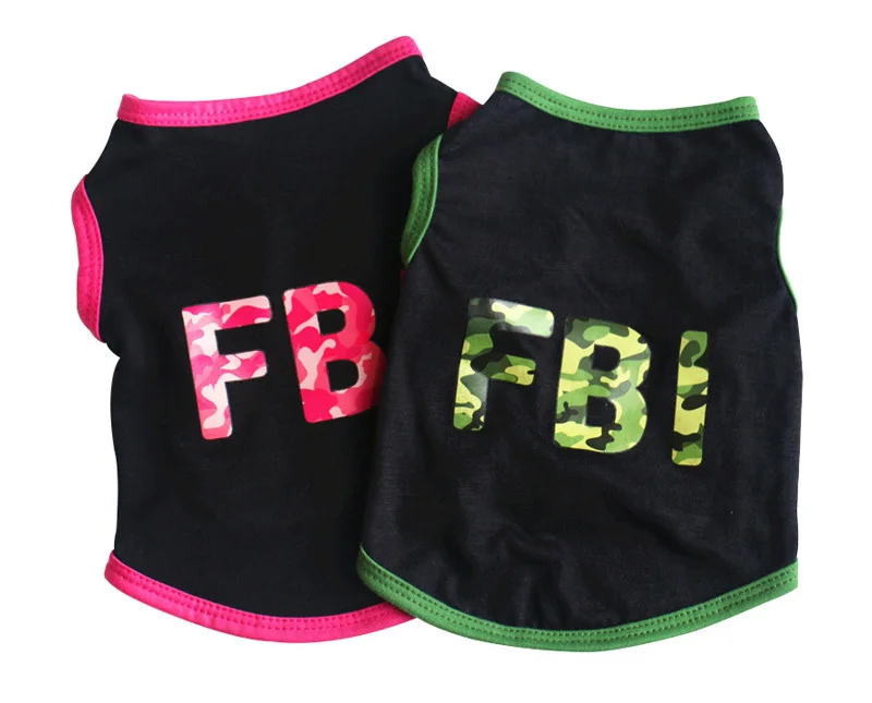 Pawstrip/крутая Одежда для собак FBI; летняя жилетка для щенков; рубашки для собак в Йоркском стиле, чихуахуа; одежда для маленьких девочек; повседневные летние рубашки для собачек-Мопсов