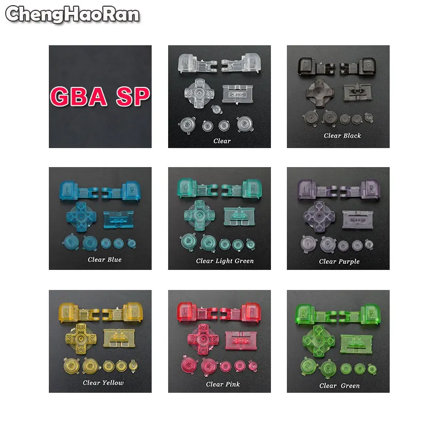 Набор кнопок ChengHaoRan с прозрачными белыми/синими/черными кнопками для GameBoy Advance GBA SP