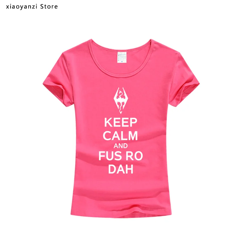 Женская хлопковая футболка с надписью Keep Calm And принтом модная круглым вырезом