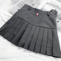 classic college style short skirt y2k vintage high waist suit material striped pleated skirt women new summer a line skirts