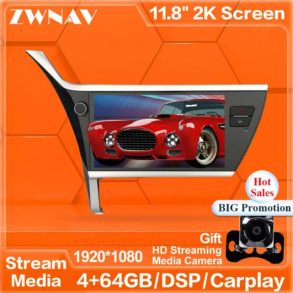 

MAX-PAD HD screen Android 9.0 Car Multimedia Player streaming media unit For Toyota Corolla 2017 2018 GPS radio stereo free cam