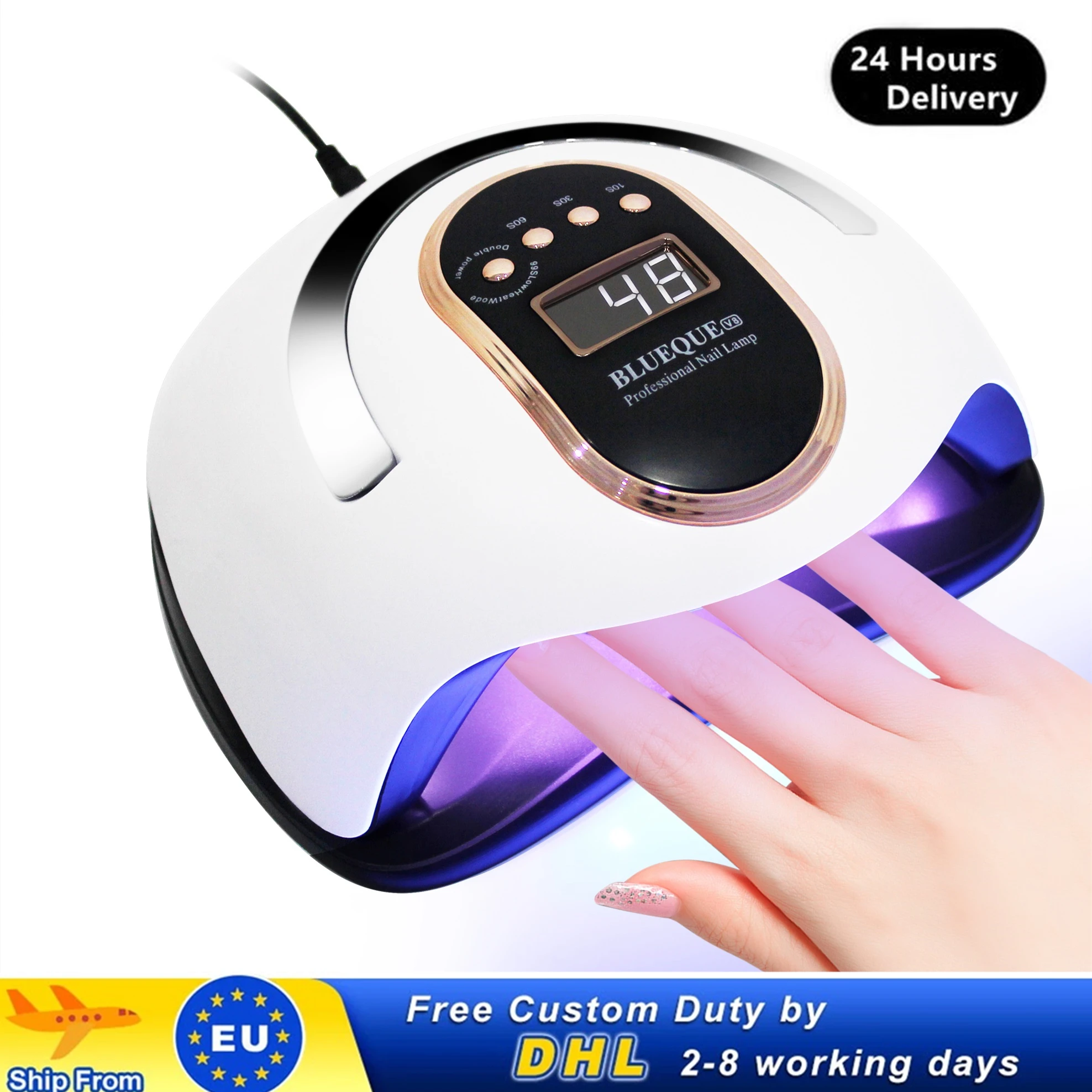 

168W 36 UV/LED Lights Automatic Induction Nail Lamp With 10S/30S/60S/99S 4 Stop Timer Touch Screen Portable Nail Lamp