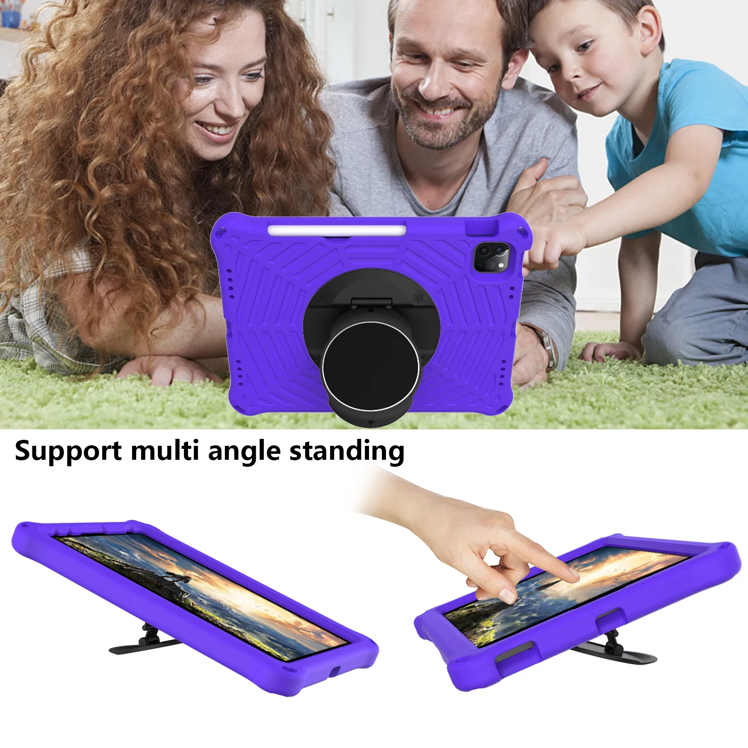

EVA Tablet Cover Shockproof Ipad Pro 11 2018 2020 Air4 10.9 2020 Light shock proof Stand Case +Shoulder strap shell
