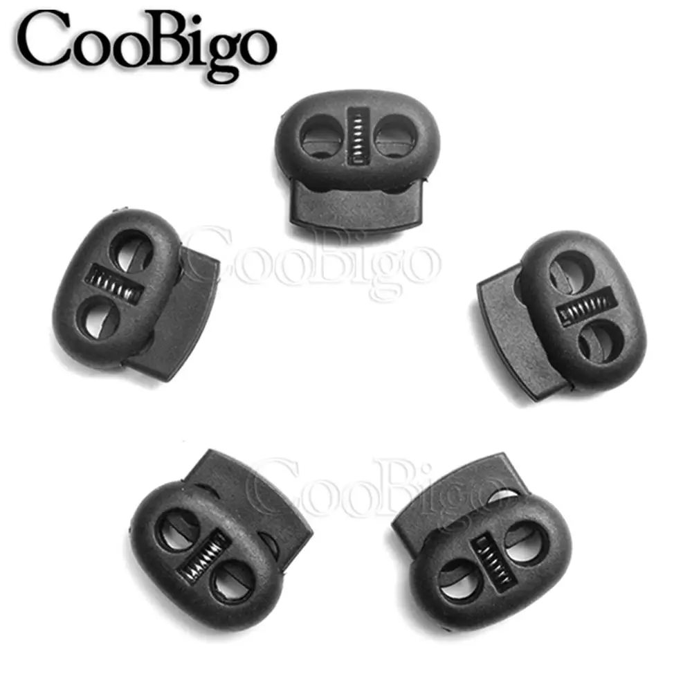 25 шт. Пластик черной фасоли шнур замок заканчивается переключение зажим пробки