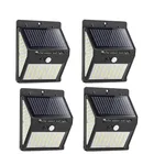 Уличная лампа с солнечной батареей и датчиком движения, водонепроницаемый светсветильник с питанием от солнечного света для настенная лампа-бра с питанием от солнечной панели, для украшения сада, 100 светодиодов