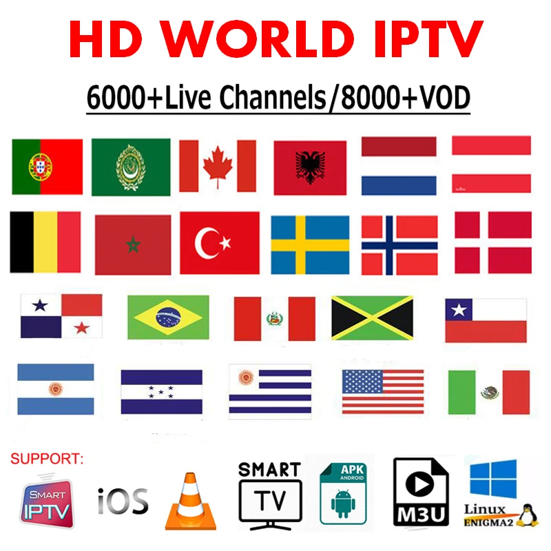 Европа IP tv Испания m3u подписка для Smart tv Enigma2 MAG 6000+ IP tv Испании Франции, Нидерландов, Бельгия, арабский взрослый 4k бесплатный тест