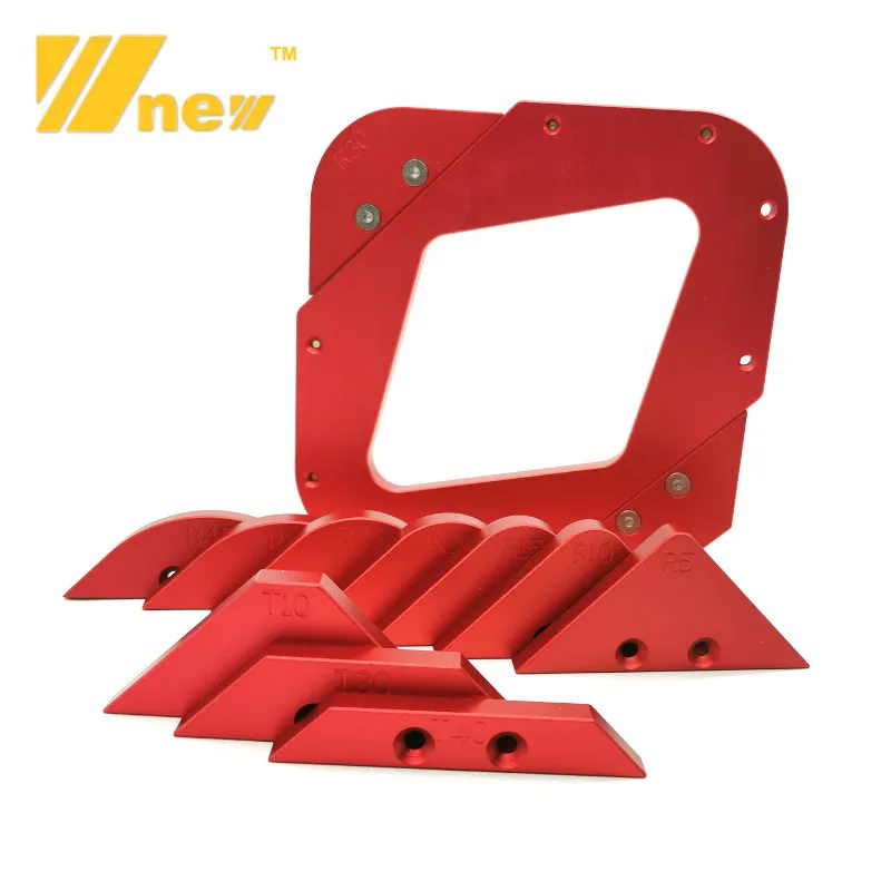 

Woodworking Fillet Gauge Aluminium Alloy Bevel Gauge Angle Ruler Contour Gauge Arc Radius Quick-Jig Round Corner Template