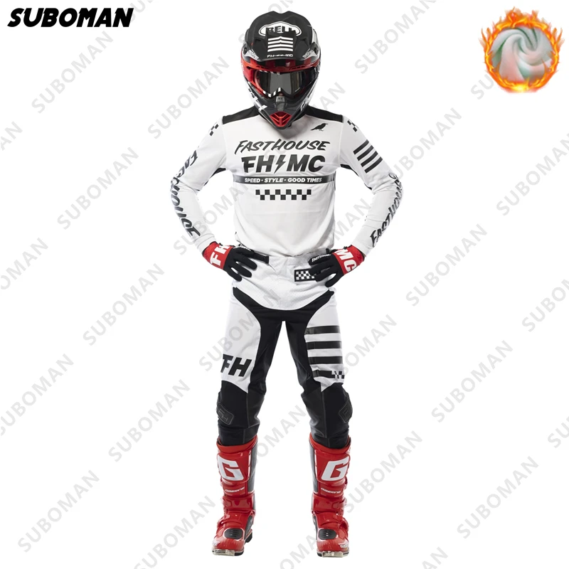 

Зимняя велосипедная теплая Джерси Fasthouse для мужчин, Джерси для езды по пересеченной местности, горнолыжного спорта, флисовая рубашка для ез...