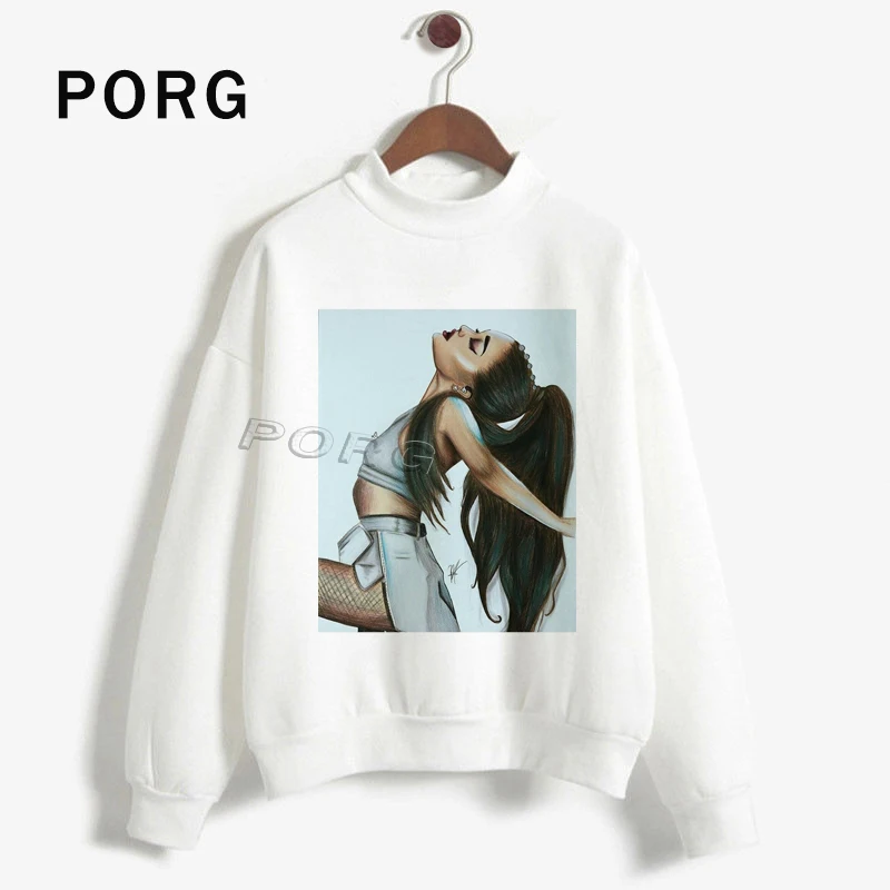 Ariana Grande/Розовая Толстовка для женщин в готическом стиле, уличная Harajuku Sudadera Mujer, новая женская одежда, толстовки с длинными рукавами и круглым вырезом