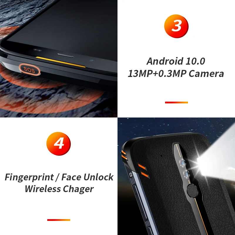 HOMTOM HT80 IP68 Водонепроницаемый Смартфон Android 10 5 дюймов 18:9 MT6737 4 ядра NFC Беспроводной