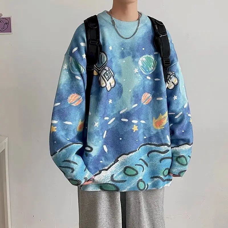 

Мужской трикотажный свитер в стиле хип-хоп