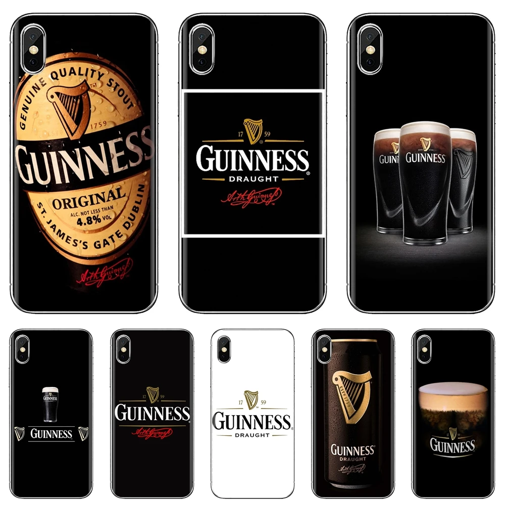

For iPhone iPod Touch 11 12 Pro 4 4S 5 5S SE 5C 6 6S 7 8 X XR XS Plus Max 2020 Bling Silicone Phone Case Flexible guinness beer