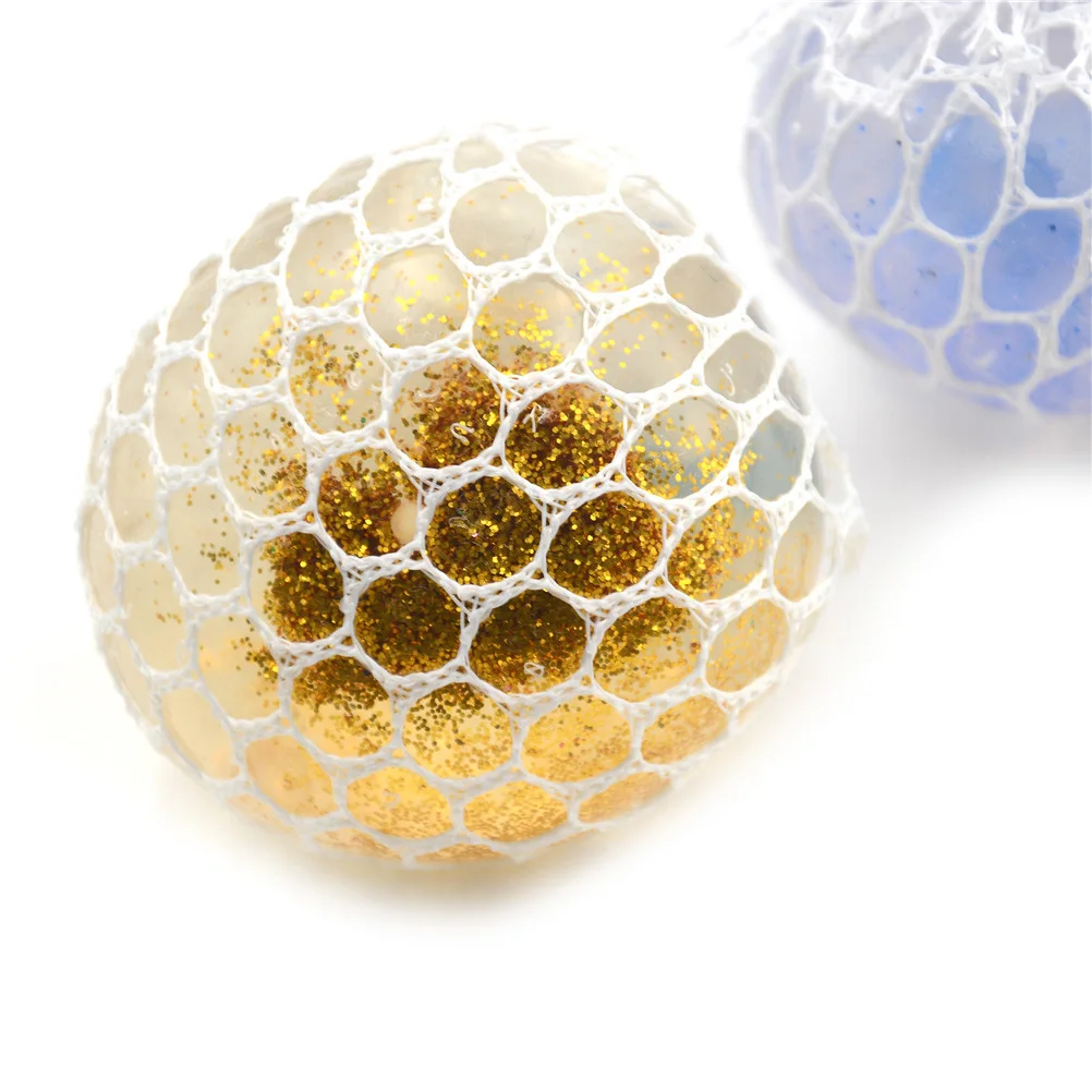 Pelota antiestr&eacute;s de 6cm para ni&ntilde;os y adultos, Bola de liberaci&oacute;n con forma de uva aleatoria, con lentejuelas, para ejercicio de mu&ntilde;eca y mano-2