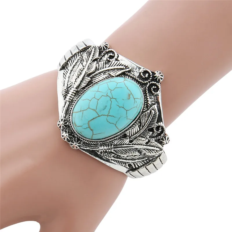 Винтажный открытый браслет в стиле бохо для женщин этнический с подвесками виде