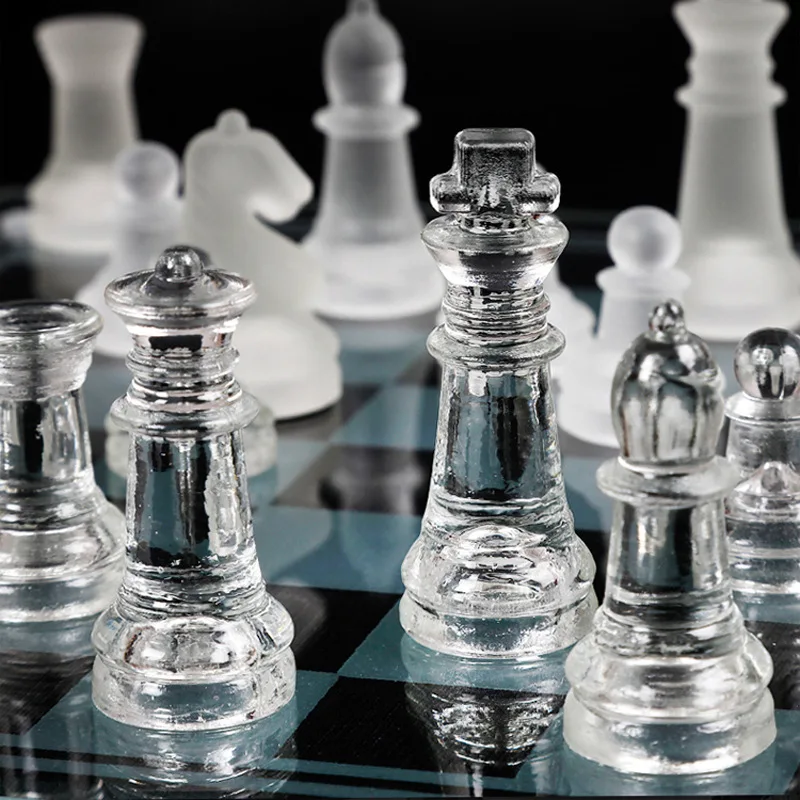 

Glass International Chess Set 10 Inch Chess Board and 32 Clear Glass Pieces Chess Board Game Gift for Kids Adults Beginners 2021