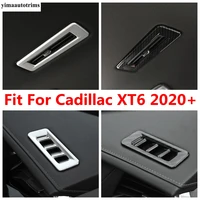 dashboard air outlet roof rear ac confition vent frame cover trim carbon fiber accessories interior for cadillac xt6 2020 2022