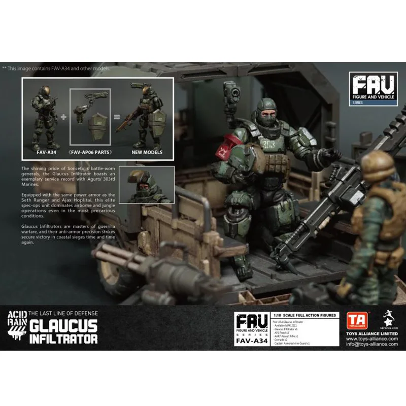 Кислотный дождь войны 3 75 дюймов 1:18 FAV-A33 зеленый капибара FAV-A34 шпионский экшн Figureals