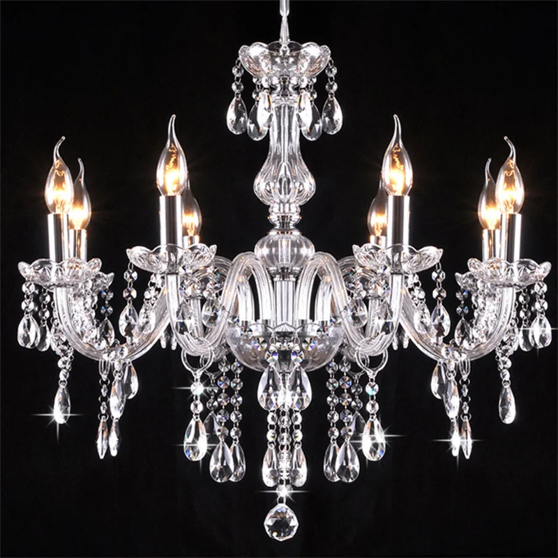 Современная светодиодный йская светодиодная хрустальная люстра с 8 лампочками