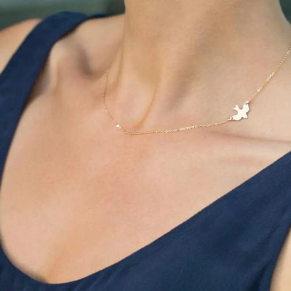 

Fashion Female Necklace Simple Bird Pigeon Clavicle Chain Jewelry for Dropshipping