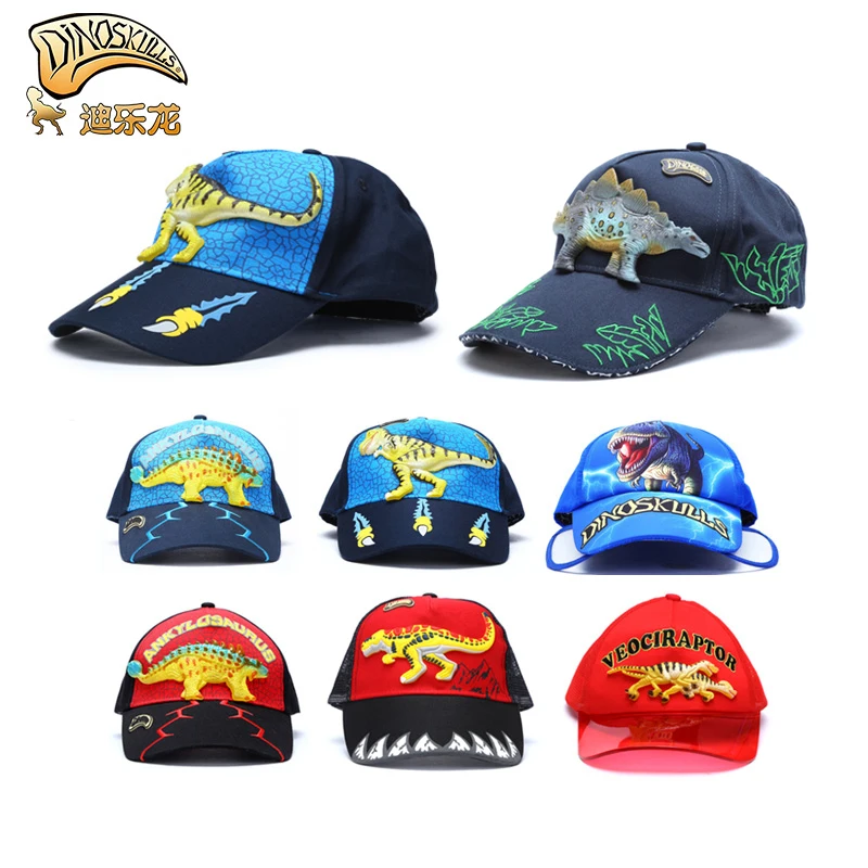 

Dinoskulls Children Hat T-rex Baseball Cap Summer Autumn For Boys Toddler Little kids Net Sun Hat Outdoor Travel Hats 2-8 Years