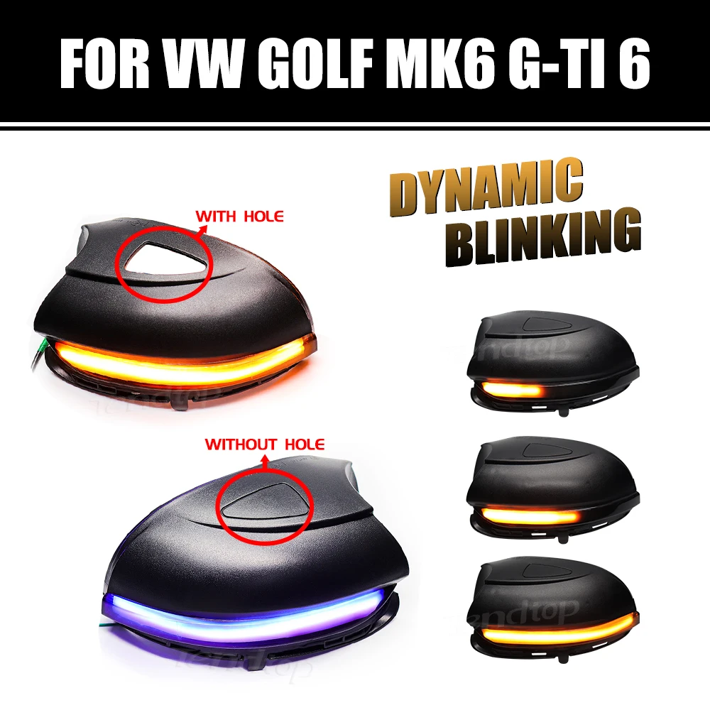 

2Pcs Blinker LED Flowing Turn Signal Light Side Repeater Marker Lamp Car Assessories For Volkswagen VW Golf 6 MK6 GTI R32 08-14