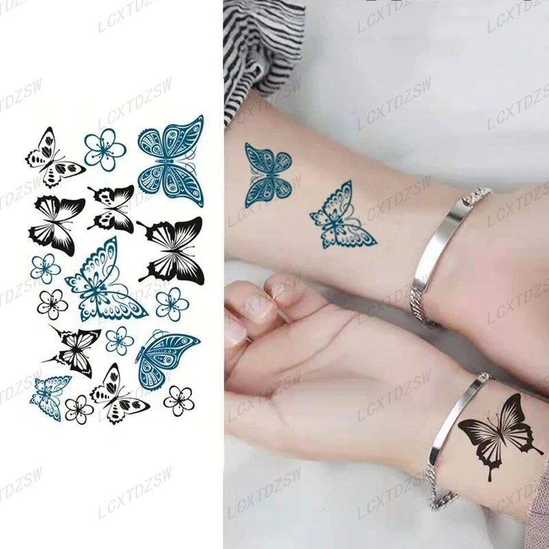 Women's Waterproof Temporary Tattoo Sticker, Butterfly False Tattoo, Arm, Clavicle And Ankle, Small Size 10.5 * 6CM, Body Art