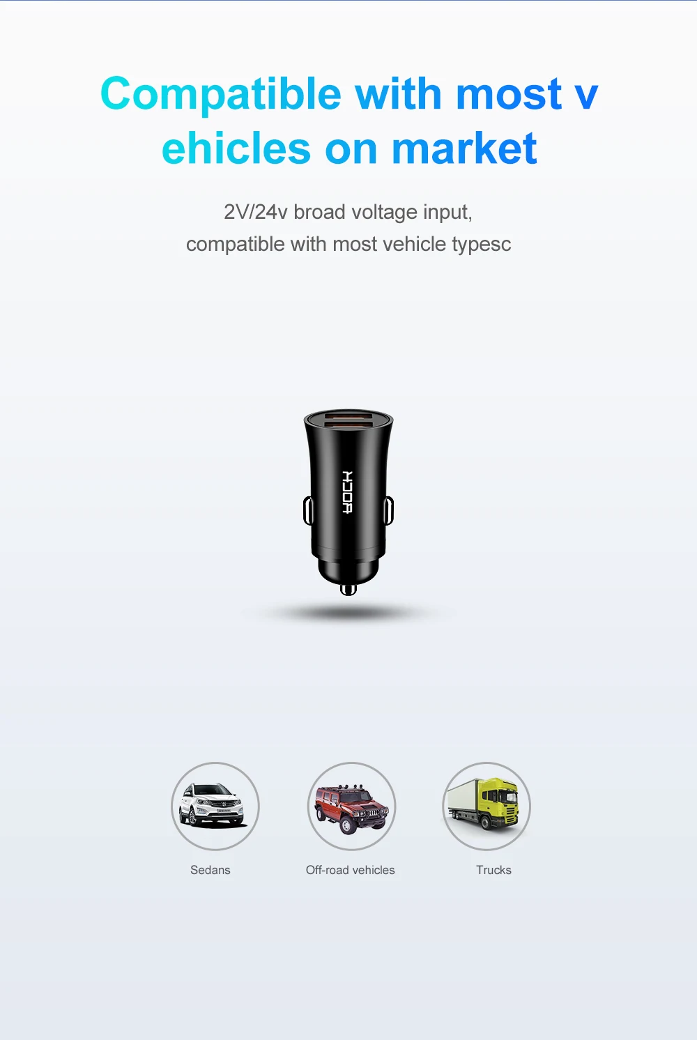Автомобильное зарядное устройство ROCK 32 Вт, двойной USB Supercharge, быстрая зарядка 4,0 3,0 SCP 5A для samsung huawei, адаптер быстрой зарядки, автомобильное зарядное устройство